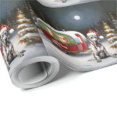 Papier Cadeau Winter Great Dane Caravan Christmas Adventure (Coin rond)
