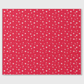 Papier Cadeau Winter Holiday Vintage Snowflakes Red Pattern (Plat)