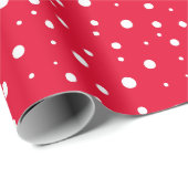 Papier Cadeau Winter Holiday Vintage Snowflakes Red Pattern (Coin rond)