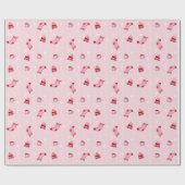 Papier Cadeau Winter icons - cozy Pink and Red Christmas Pattern (Plat)