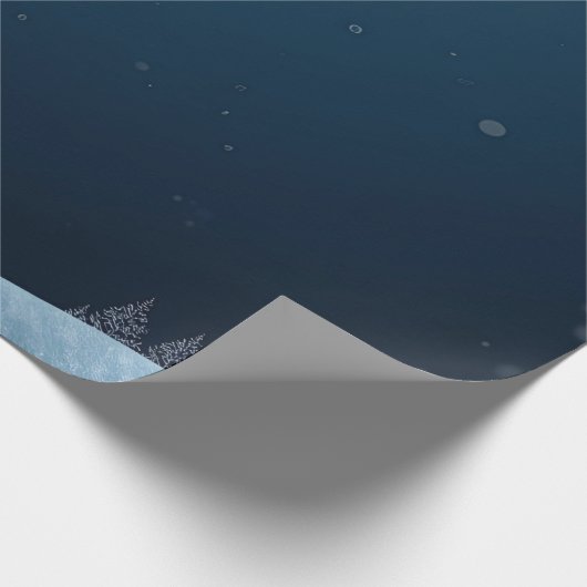 Papier Cadeau Winter Magic – Enchanted Snowy Night Design (Coin)