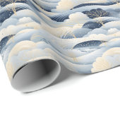 Papier Cadeau  Winter Scene Trees Mountains Snow  (Coin rond)