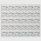 Papier Cadeau Winter Scene Trees Mountains Snow (Plat)