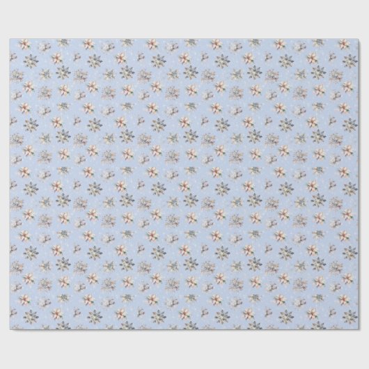 Papier Cadeau Winter Snowflakes and Sparkles Wrapping Paper (Plat)