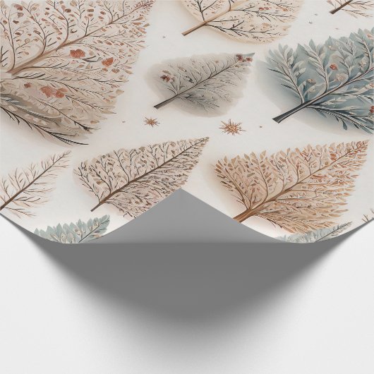 Papier Cadeau Winter Trees - Rustic Holiday Forest (1) (Coin)