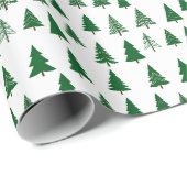 Papier Cadeau Winter Trees Wrapping Paper (Coin rond)