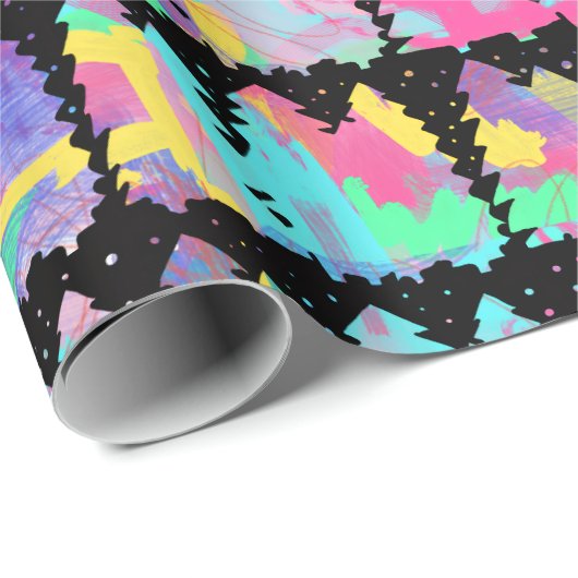 Papier Cadeau Winter Trees Wrapping Paper (Coin rond)