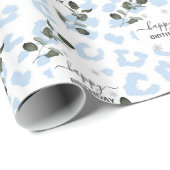 Papier Cadeau Winter Wild Glacier Leopard (Coin rond)