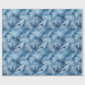 Papier Cadeau Winter Wonderland Bleu gelé motif (Plat)