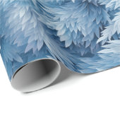 Papier Cadeau Winter Wonderland Bleu gelé motif (Coin rond)
