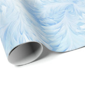 Papier Cadeau Winter Wonderland Bleu gelé motif (Coin rond)