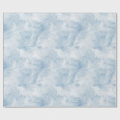 Papier Cadeau Winter Wonderland Bleu gelé motif (Plat)