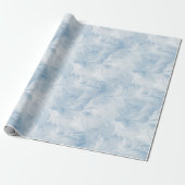 Papier Cadeau Winter Wonderland Bleu gelé motif (Déroulé)