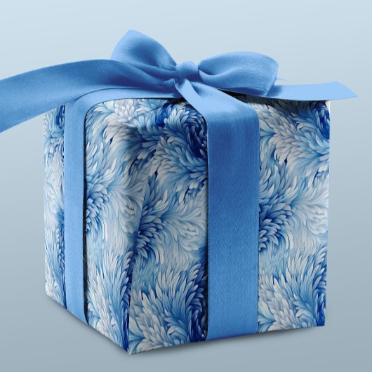Papier Cadeau Winter Wonderland Bleu gelé motif