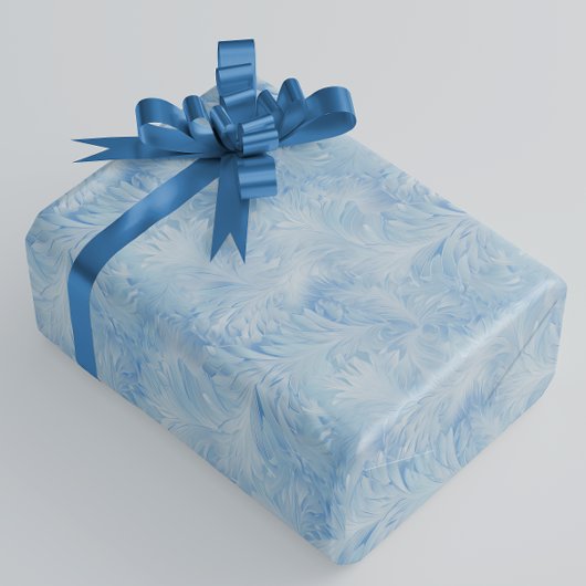 Papier Cadeau Winter Wonderland Bleu gelé motif