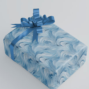 Papier Cadeau Winter Wonderland Bleu gelé motif