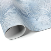 Papier Cadeau Winter Wonderland Bleu gelé motif (Coin rond)