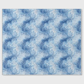 Papier Cadeau Winter Wonderland Bleu gelé motif (Plat)