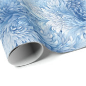 Papier Cadeau Winter Wonderland Bleu gelé motif (Coin rond)