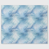Papier Cadeau Winter Wonderland Bleu gelé motif (Plat)