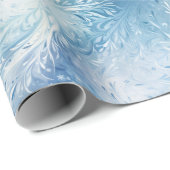 Papier Cadeau Winter Wonderland Bleu gelé motif (Coin rond)