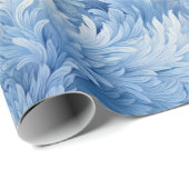 Papier Cadeau Winter Wonderland Bleu gelé motif (Coin rond)
