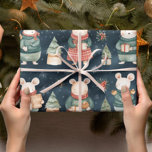 Papier Cadeau Winter Wonderland : Mice in Vintage Sweaters"