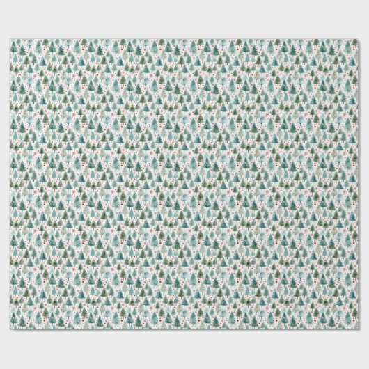 Papier Cadeau Winter Wonderland Pink Christmas Sparkly Trees (Plat)