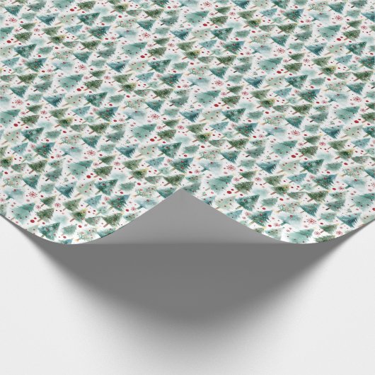 Papier Cadeau Winter Wonderland Pink Christmas Sparkly Trees (Coin)