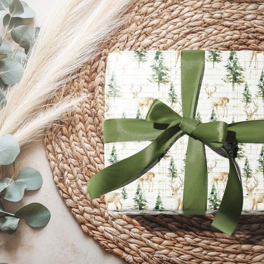 Papier Cadeau Winter Woodland Deer Christmas Wrapping Paper