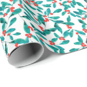 Papier Cadeau Winterberry (Festive) (Coin rond)