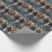 Papier Cadeau Wire Fox Terrier Dogs Christmas Snow Holiday (Coin)