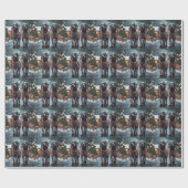 Papier Cadeau Wired Haired Pointing Griffon Dogs Christmas Snow  (Plat)