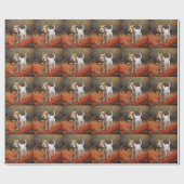 Papier Cadeau Wirefox Terrier en automne Leaves automne Inspire (Plat)