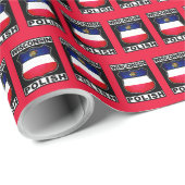 Papier Cadeau Wisconsin Polonais Américain (Coin rond)