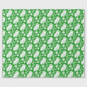 Papier Cadeau Wise Owl Folk Art Green Holiday (Plat)