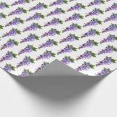 Papier Cadeau Wisteria Motifs violet vert blanc Arrière - plan W (Coin)