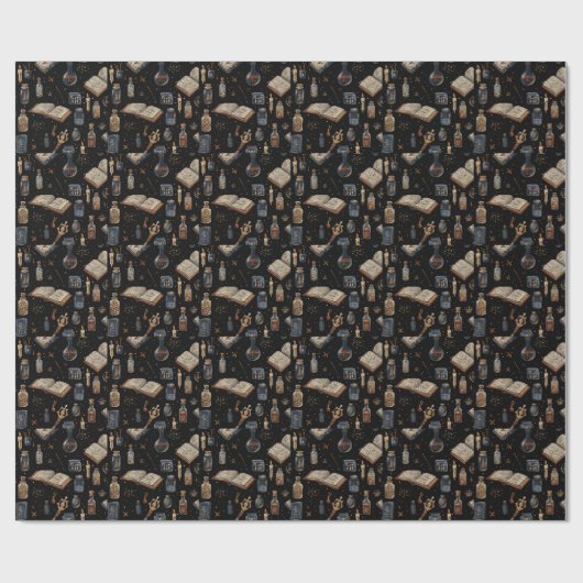 Papier Cadeau Witchcraft Potion Pattern – Halloween Magic (Plat)