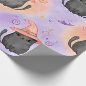 Papier Cadeau Witchy Whiskers – Pastel Halloween Cat Pattern (Coin)