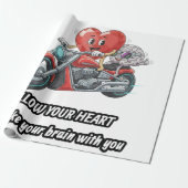 Papier Cadeau witty relationship quote gift heart riding bike (Déroulé)