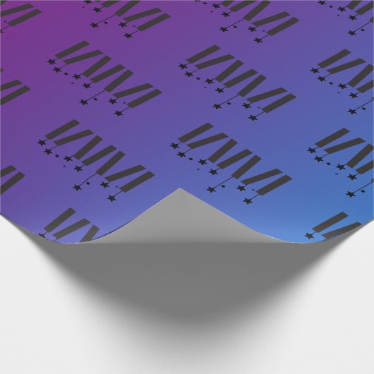 Papier Cadeau WMSA Bars & Stars Black on Gradient Matte 6 ft (Coin)