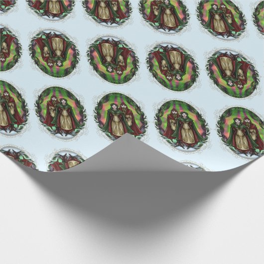 Papier Cadeau Woden & Fríge : Salutations de Yule (Coin)