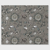 Papier Cadeau Woebegone Guinea Fowl, Blossoms et Vins (Plat)