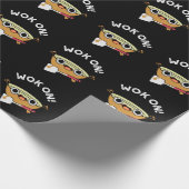 Papier Cadeau Wok On Funky Chinese Cuisine Pun Dark BG (Coin)