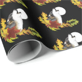 Papier Cadeau Wolf Howling Moon (Coin rond)