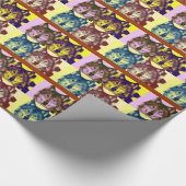 Papier Cadeau Wolf Pop Art Noël Papier d'enveloppement cadeau de (Coin)