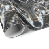 Papier Cadeau Wolf Portrait graphique inspiré (Coin rond)