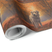 Papier Cadeau Wolfhound à l'automne Leaves automne Inspire (Coin rond)