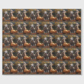 Papier Cadeau Wolfhound Chiot Automne Citrouille de plaisir (Plat)