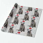 Papier Cadeau Wolfhound dog Santa Christmas for Dog Lovers (Déroulé)